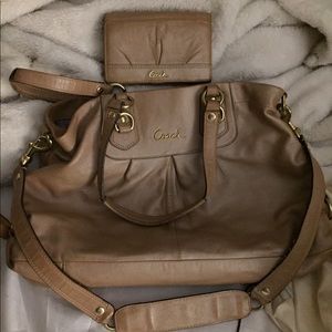 Authentic coach handbag with wallet